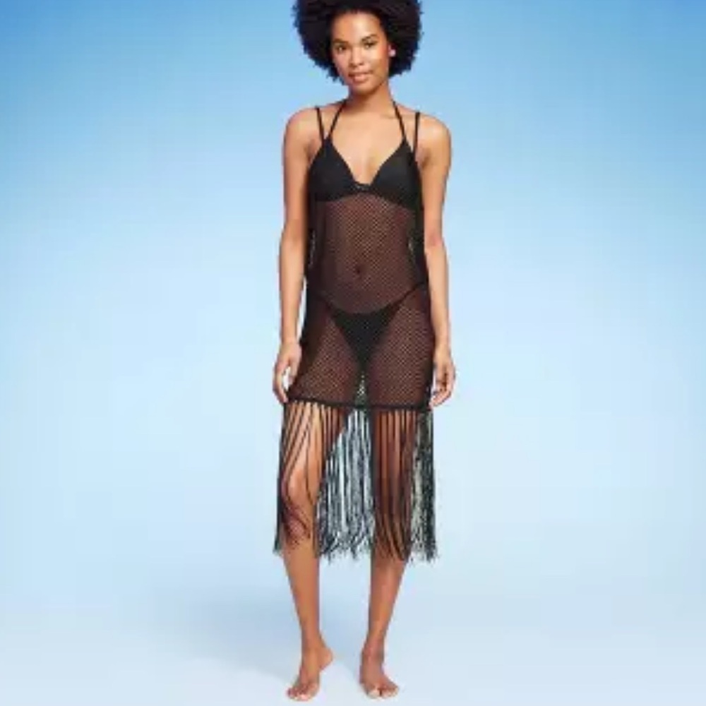 Women's Fishnet Fringe
Cover Up Midi Dress new